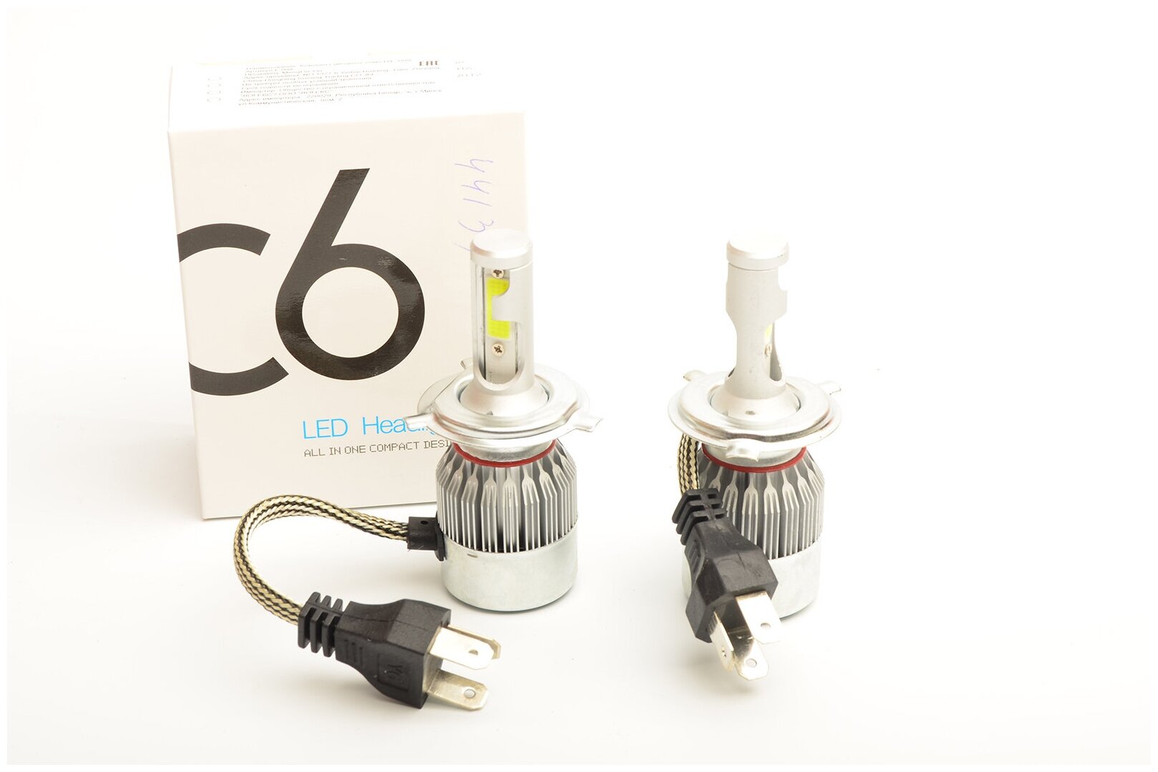 Лампа автомобильная светодиодная C6 LED Headlight H4 36 Вт, 12-24 В, 3800 LM, 6000 K