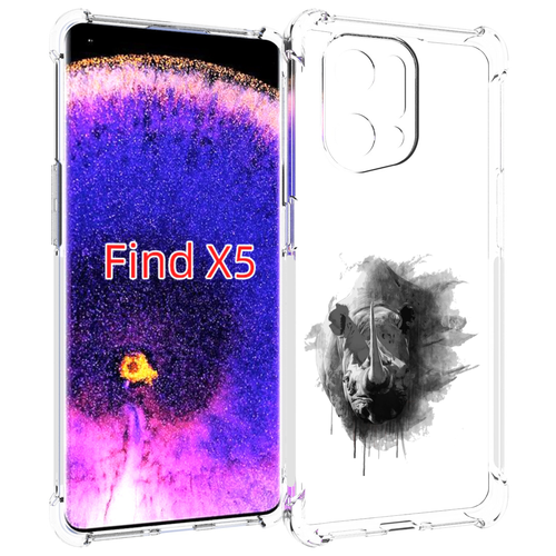 Чехол MyPads носорог для Oppo Find X5 задняя-панель-накладка-бампер