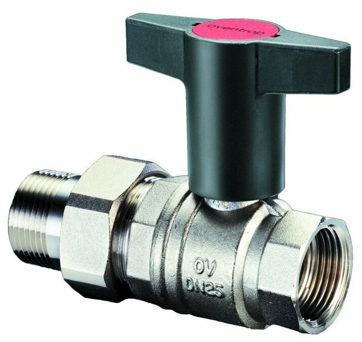 фото Oventrop Кран шаровый с американкой 1 Optibal маховик пластмассовый арт. 1075708