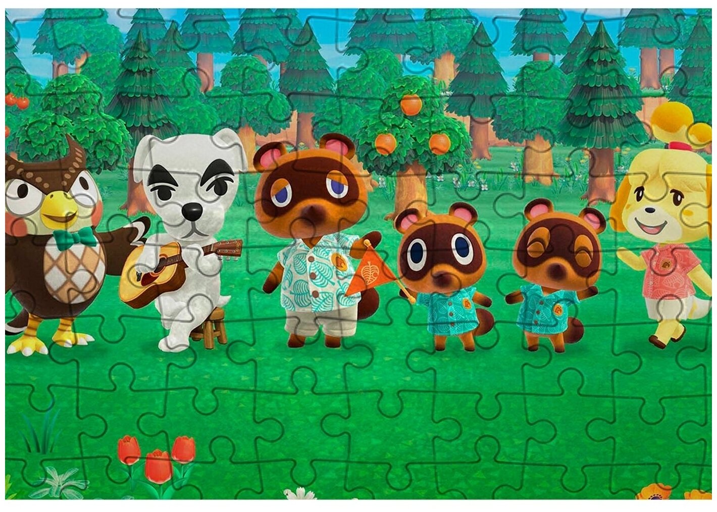 Пазл Картонный 38x26 см размер А3 300 деталей модель Animal Crossing New Horizons - 5