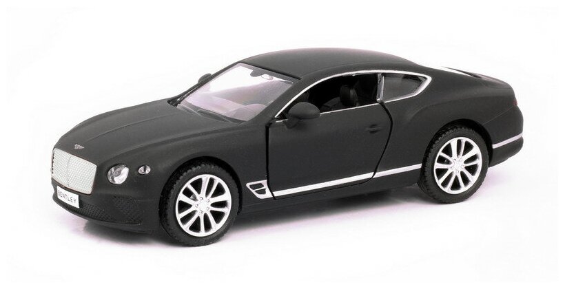 Машинка металлическая Uni-Fortune RMZ City серия 1:32 The Bentley Continental GT 2018, цвет черный матовый, двери открываются 554043M