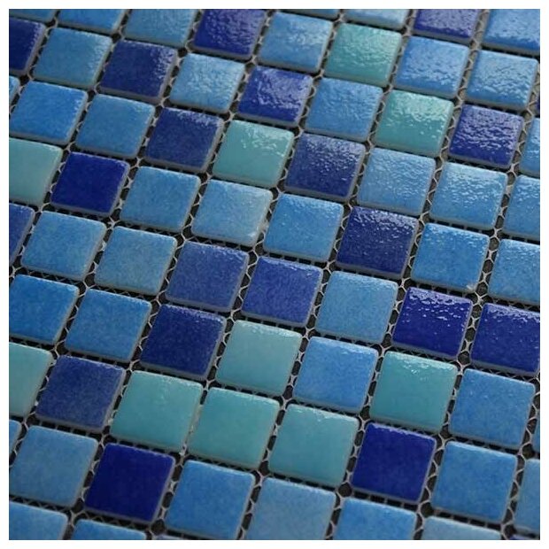 Плитка стеклянная ZETOGLASS T-215 на сетке мозаичная для бассейна ванной кухни / 317х317х45 мм / 10 листов кв. м