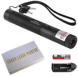 Лазерная указка мощная METROBAS LASER 303, зеленый луч, набор с аккумулятором
