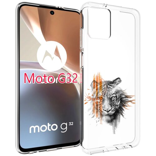 Чехол MyPads огненный тигр для Motorola Moto G32 задняя-панель-накладка-бампер чехол mypads тигр неон для motorola moto g32 задняя панель накладка бампер