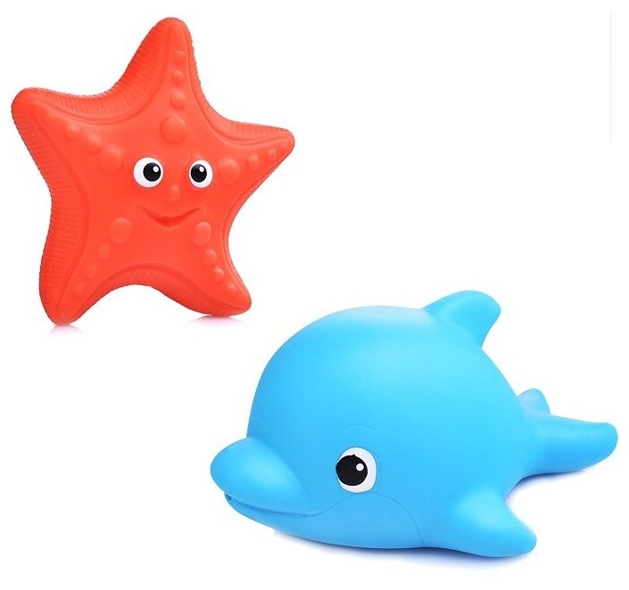 Игрушки для ванной Весна №4 (2 игрушки: Морская звезда Дельфин) (В3760)