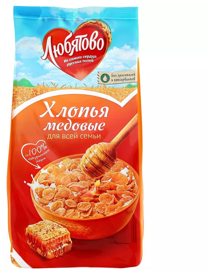 Готовый завтрак Любятово Хлопья кукурузные медовые — купить по низкой ...