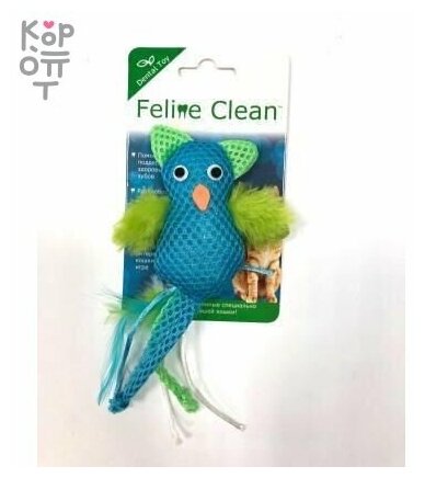 Feline Clean игрушка для кошек Dental Сова, хвост с перьями . - фотография № 2