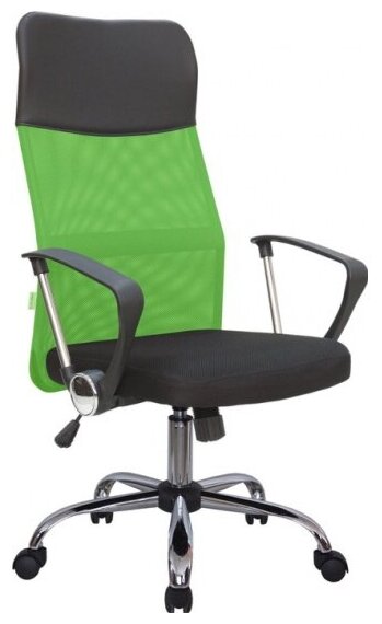 Кресло офисное Riva Chair RCH 8074 Чёрная ткань/Зеленая сетка