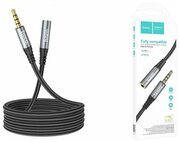 Кабель HOCO UPA20 3.5 audio extension cable male to female 1м аудио кабель выход Jack 3,5 - вход Jack 3,5 серый металлик