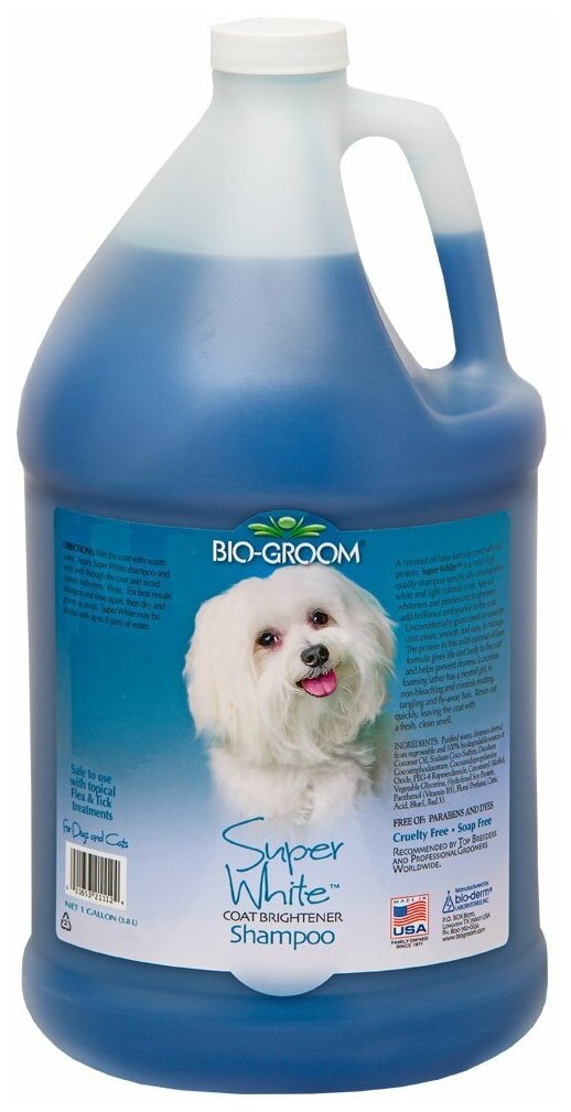 Bio-Groom Шампунь для светлой шерсти (концентрат 1:4) Bio-Groom Super White, 3.8л