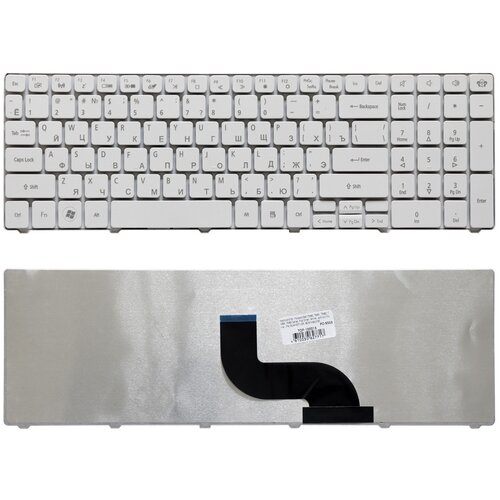 Клавиатура для ноутбука Packard Bell TM86 TX86 NEW90 PEW91 Series Плоский Enter Белая без рамки PN MP-09B23SU-6981 2351₽