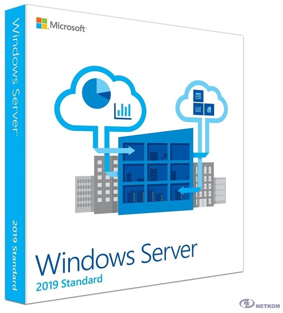 Microsoft   P73-07680 Windows Server Standard 2019 English 64-bit Russia Only DVD 5 Clt 16 Core License