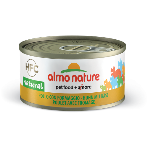 Влажный корм для кошек Almo Nature Legend, с курицей, с сыром 70 г (кусочки в бульоне) влажный корм для кошек almo nature legend с тунцом с курицей с сыром 70 г кусочки в желе