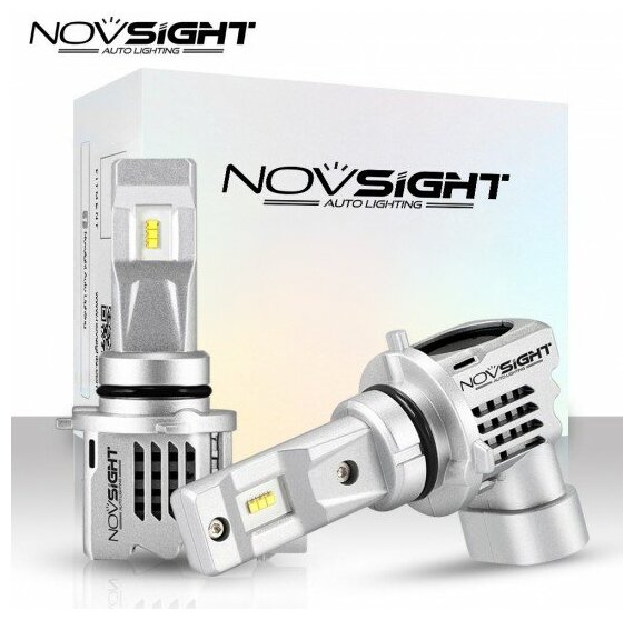 Светодиодная лампа Novsight N30S HB3 9005 цоколь P20d 60Вт 12-24V 2шт 6000K 12000Лм белый свет LED автомобильная
