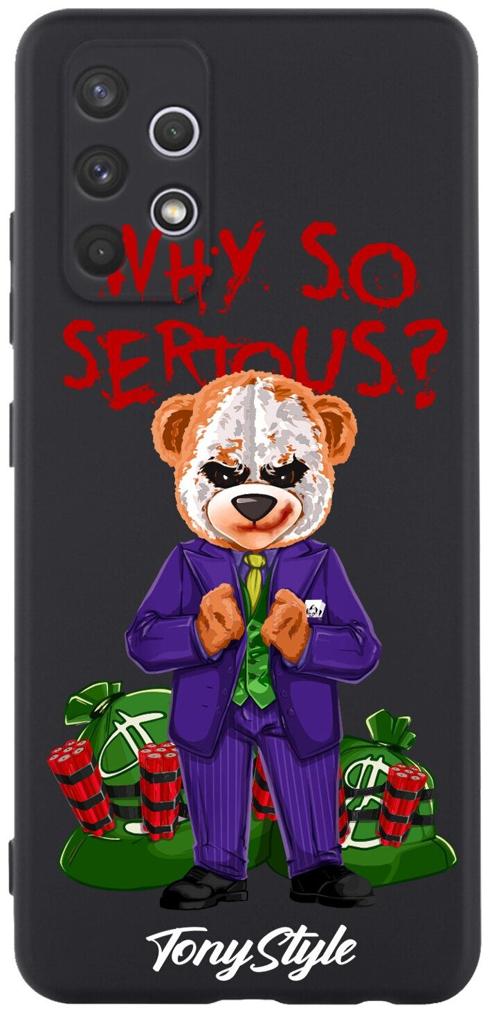 Черный силиконовый чехол для Samsung Galaxy A32 Tony Style Why so serious