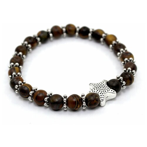 фото Handinsilver ( посеребриручку ) браслет из матового камня тигровый глаз 6мм и морской звездой