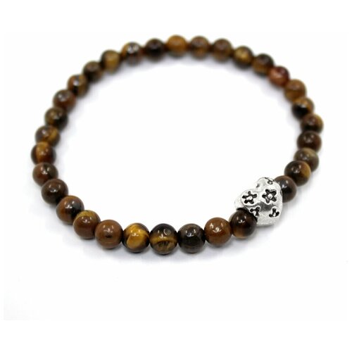 фото Handinsilver ( посеребриручку ) браслет из глянцевого камня тигровый глаз 6мм с сердцем
