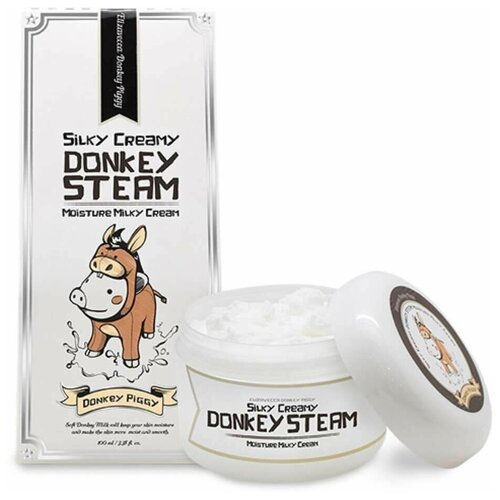 Крем для лица паровой увлажняющий Elizavecca на основе ослиного молока Silky Creamy Donkey Steam Moisture Milky Cream