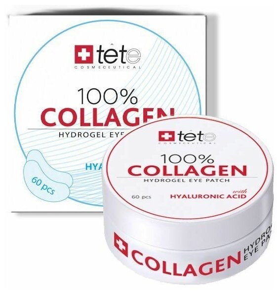 TETe Cosmeceutical Гидроколлагеновые патчи для глаз с гиалуроновой кислотой Collagen Hydrogel Eye Patch 60 шт.