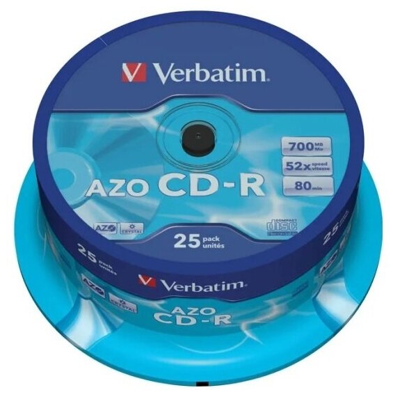 Диск Verbatim CD-R 700Mb 52x Cake Box (25шт) (43352)