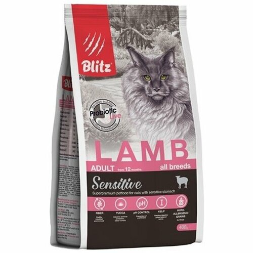 Корм сухой Blitz (pet) Blitz Adult Cats Lamb для взрослых кошек с ягненком, 400 г