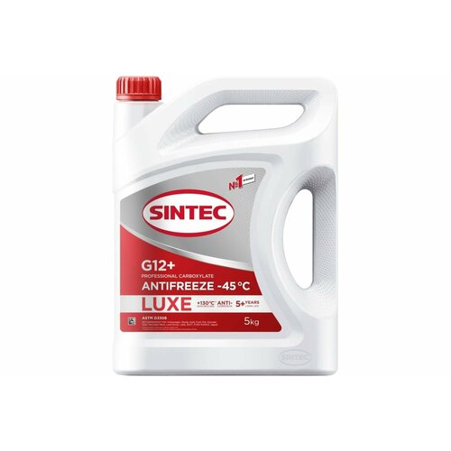 Антифриз Sintec LUXE G12+, (-45), красный, 5 кг, карбоксилатный 990560