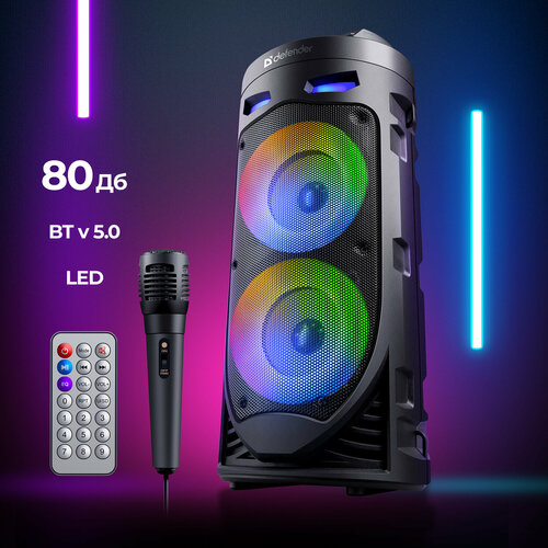 Колонка портативная музыкальная bluetooth, беспроводная с блютуз Defender CRASHBOOM 16 Вт, bluetooth, FM, USB, AUX, Type-C черный
