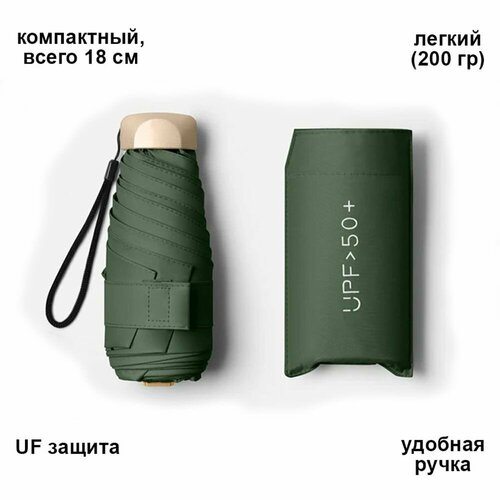 Мини-зонт темно-зеленый 850₽
