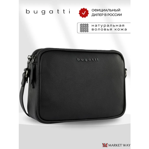 фото Сумка кросс-боди bugatti, фактура зернистая, гладкая, черный