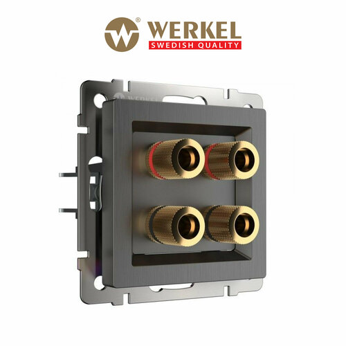 фото Акустическая розетка werkel w1185004 графит рифленый ip20