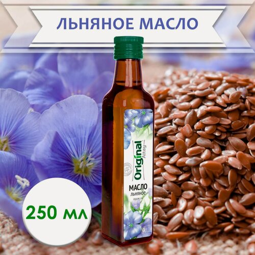 Изображение товара Масло "Original Altay", нерафинированное льняное, органическое, высший сорт, холодное прессование, 250 мл