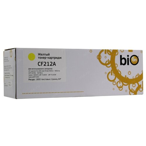 картридж bion cf212a cf212a для hp lj pro 200 m251 m276 1800стр желтый Тонер-картридж Bion BCR-CF212A, для лазерного принтера