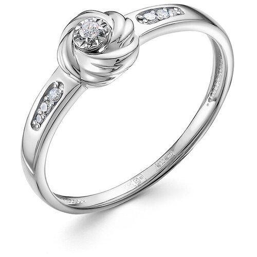 Кольцо с 7 бриллиантами из белого золота 111496 VESNA jewelry, размер 16.5