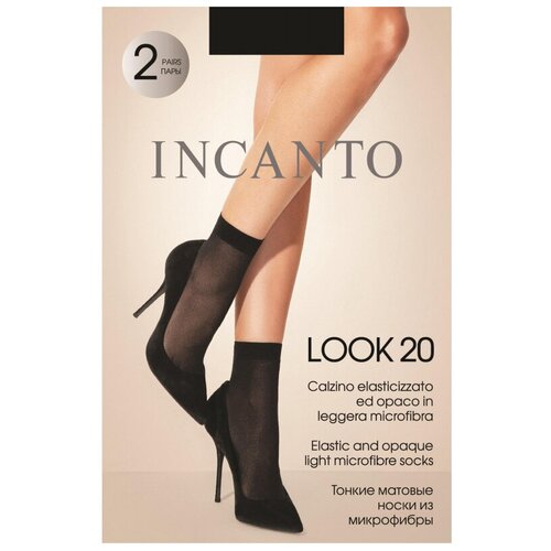 Носки Incanto, 20 den, 2 пары, размер 0, черный женские носки incanto holiday капроновые nero 20den 2 пары