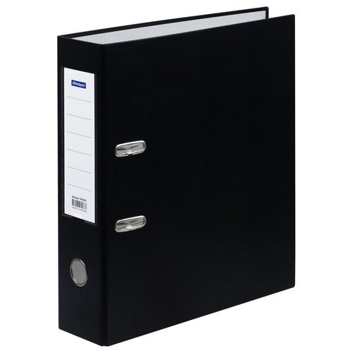OfficeSpace Папка-регистратор А4, 80 мм, бумвинил, с карманом на корешке, черный папка держатель а4 для записей записная книжка зажим для записей двойные зажимы тестовый органайзер для хранения бумаги офисные и школьн