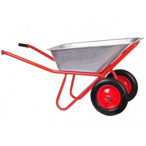 Тачка строительно-садовая двухколесная оптимал Красная тачка строительно садовая двухколесная с литым колесом
