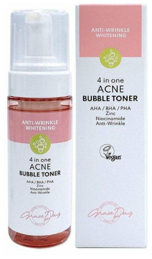 Grace Day Пузырьковый тонер против прыщей 4 in one acne bubble toner, 150мл - фотография № 10