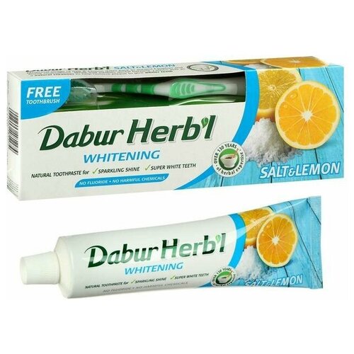 Набор Dabur Herbl соль и лимон зубная паста, 150 г + зубная щётка