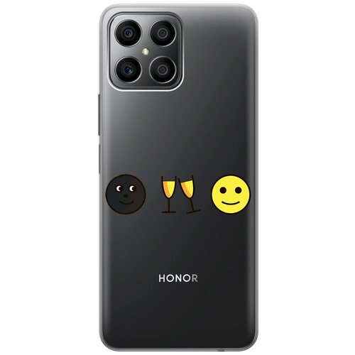 Силиконовый чехол с принтом Cheers! для Honor X8 / Хонор Икс 8 силиконовый чехол на honor x8 хонор икс 8 с 3d принтом grand leo прозрачный