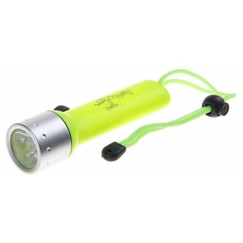 Водонепроницаемый фонарик для дайвинга Deep, 1 диод, кислотно-жёлтый подводный светильник для дайвинга с аквалангом фонарик для дайвинга фонарь для дайвинга светодиодный водонепроницаемый светильник акк