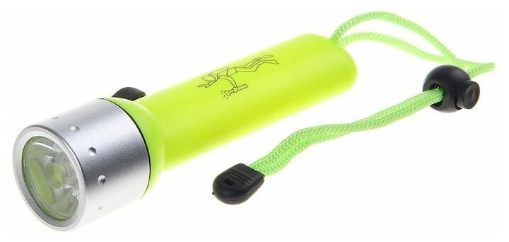 фото Водонепроницаемый фонарик для дайвинга Deep, 1 диод, кислотно-жёлтый