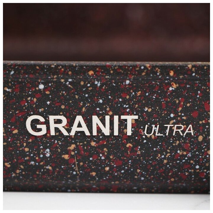 Противень Granit Ultra, 40×29,5×5 см, антипригарное покрытие, цвет бордовый - фотография № 10