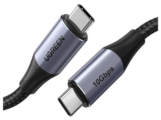 Кабель Ugreen USB-C - USB-C, 5 A, 1 м черный