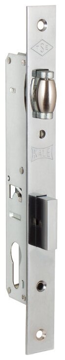 Корпус узкопрофильного замка с роликовой защёлкой Kale kilit (Кале килит) 155 (20 mm) w/b (никель) / Узкопрофильный замок / Для пластиковых дверей