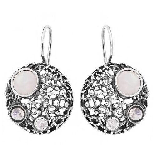 Серьги Yaffo, серебро, 925 проба, лунный камень