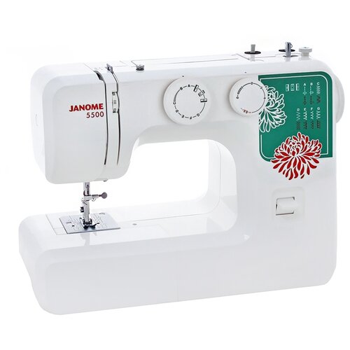 Швейная машина Janome 5500, бело-зеленый швейная машина janome 4400 бело синий
