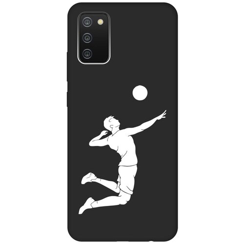 Матовый чехол Volleyball W для Samsung Galaxy A02s / Самсунг А02с с 3D эффектом черный матовый чехол space stickers для samsung galaxy a02s самсунг а02с с 3d эффектом черный