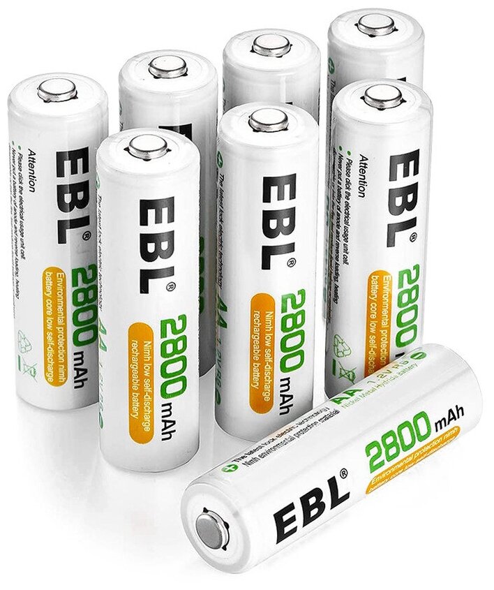Комплект аккумуляторных батарей EBL AA 2800mAh (8шт)