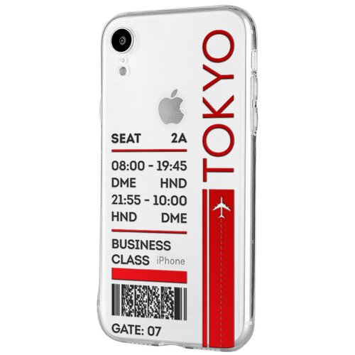 Силиконовый чехол Mcover для Apple iPhone XR с рисунком Билет в Токио силиконовый чехол mcover для apple iphone 6 с рисунком билет в москву