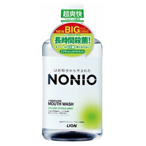 LION Ополаскиватель для полости рта антибактериальный NONIO Mouth Wash cо вкусом мяты и цитруса 1000 мл